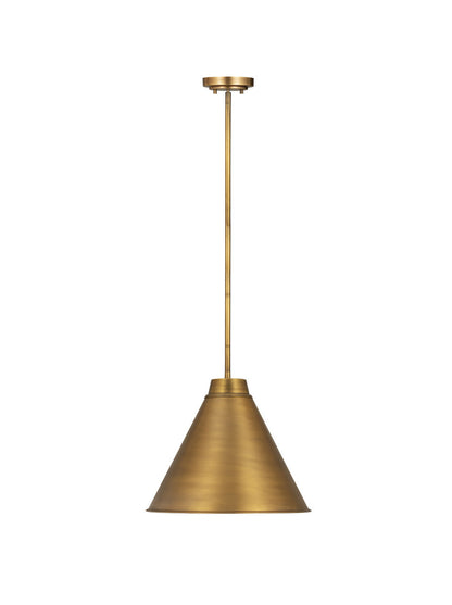 Z-Lite Eaton 1 Light Pendant in Rubbed Brass 6011P18-RB