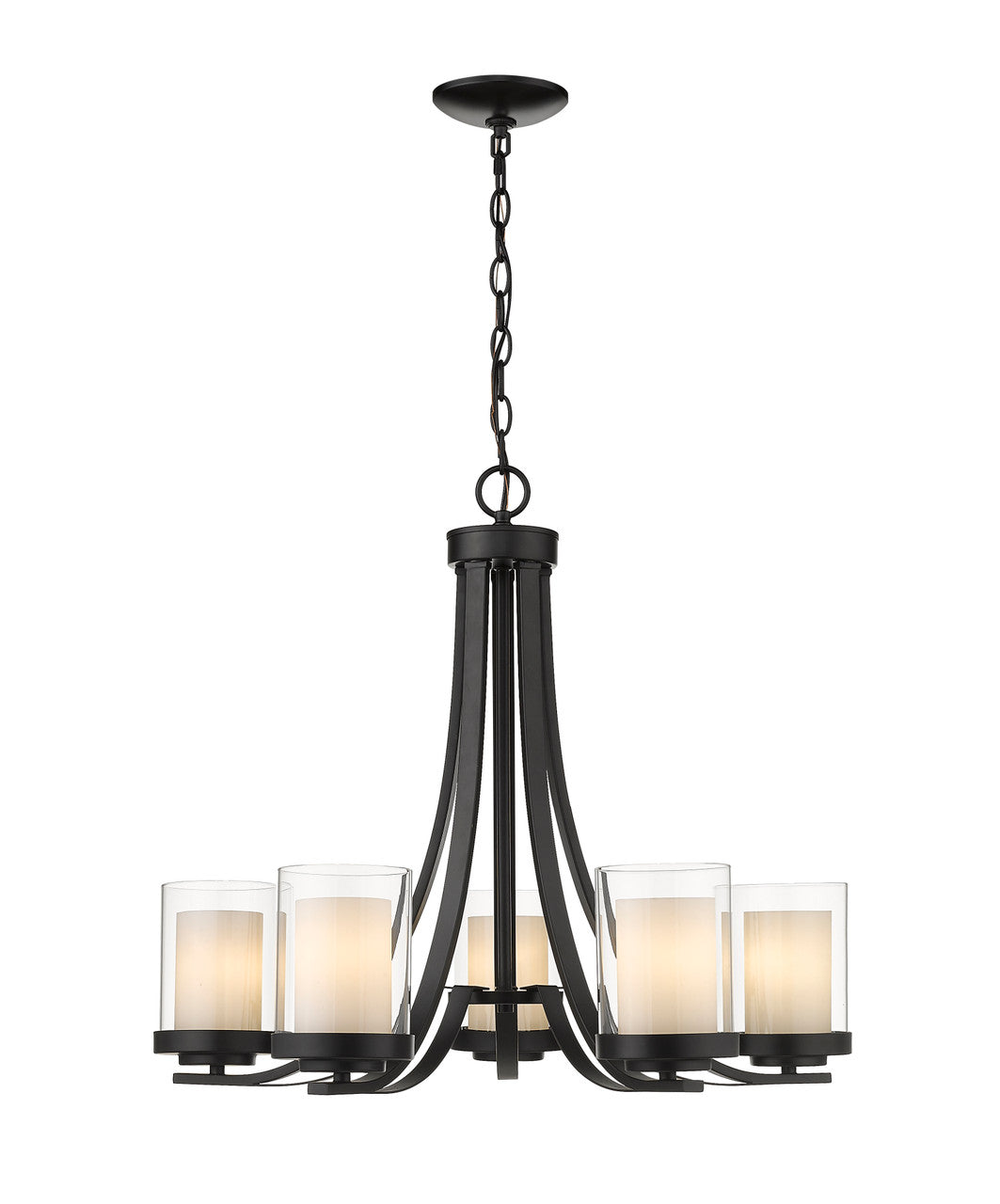 Z-Lite Willow 5 Light Chandelier in Matte Black 426-5-MB