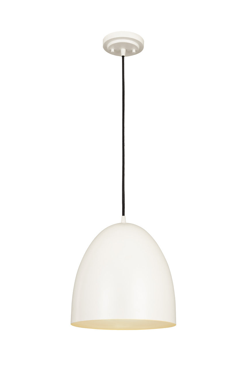 Z-Lite Z-Studio 1 Light Pendant in Satin White 6012P12-SWH