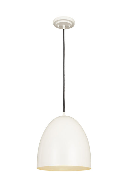 Z-Lite Z-Studio 1 Light Pendant in Satin White 6012P12-SWH