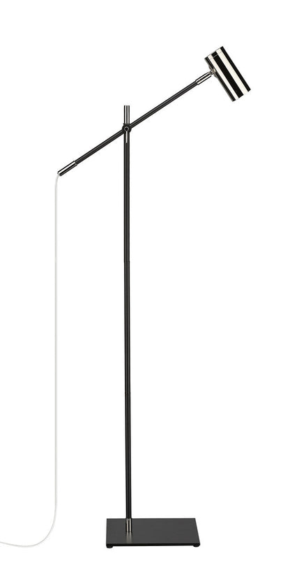 Z-Lite Calumet 1 Light Floor Lamp in Matte Black + Polished Nickel 814FL-MB-PN