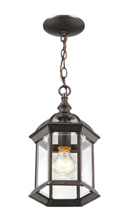 Z-Lite Annex 1 Light Outdoor Chain Mount Ceiling Fixture in Rust 563CHM-RT