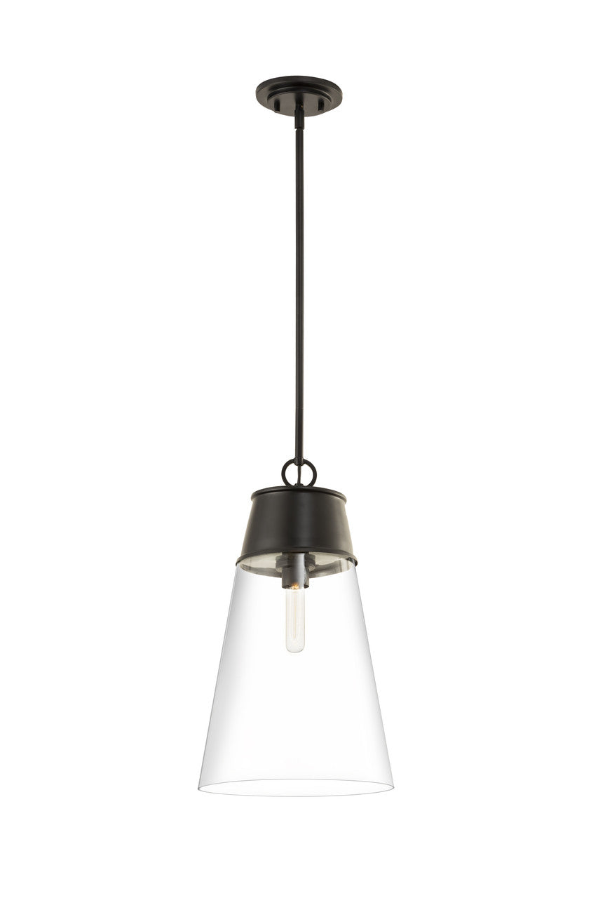 Z-Lite Wentworth 1 Light Pendant in Matte Black 2300P12-MB