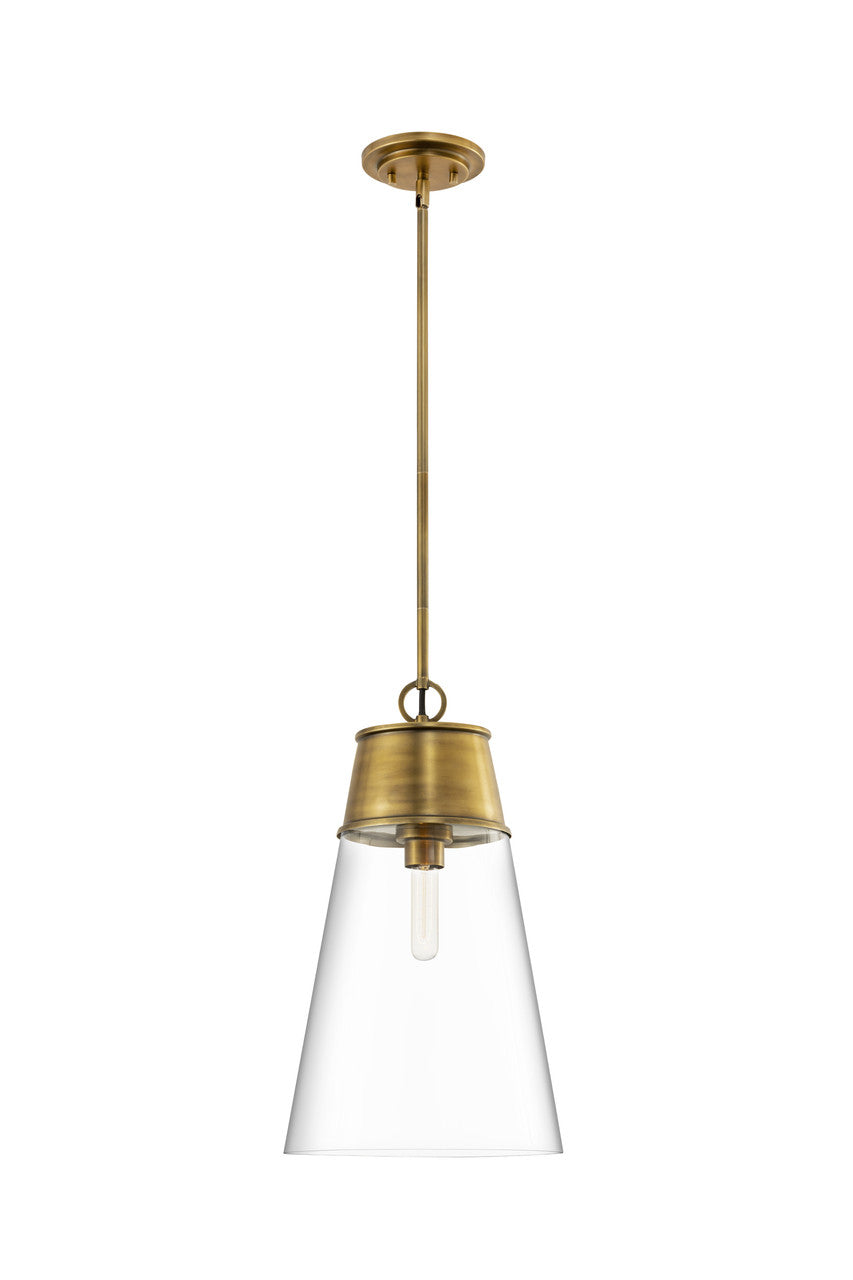 Z-Lite Wentworth 1 Light Pendant in Rubbed Brass 2300P12-RB