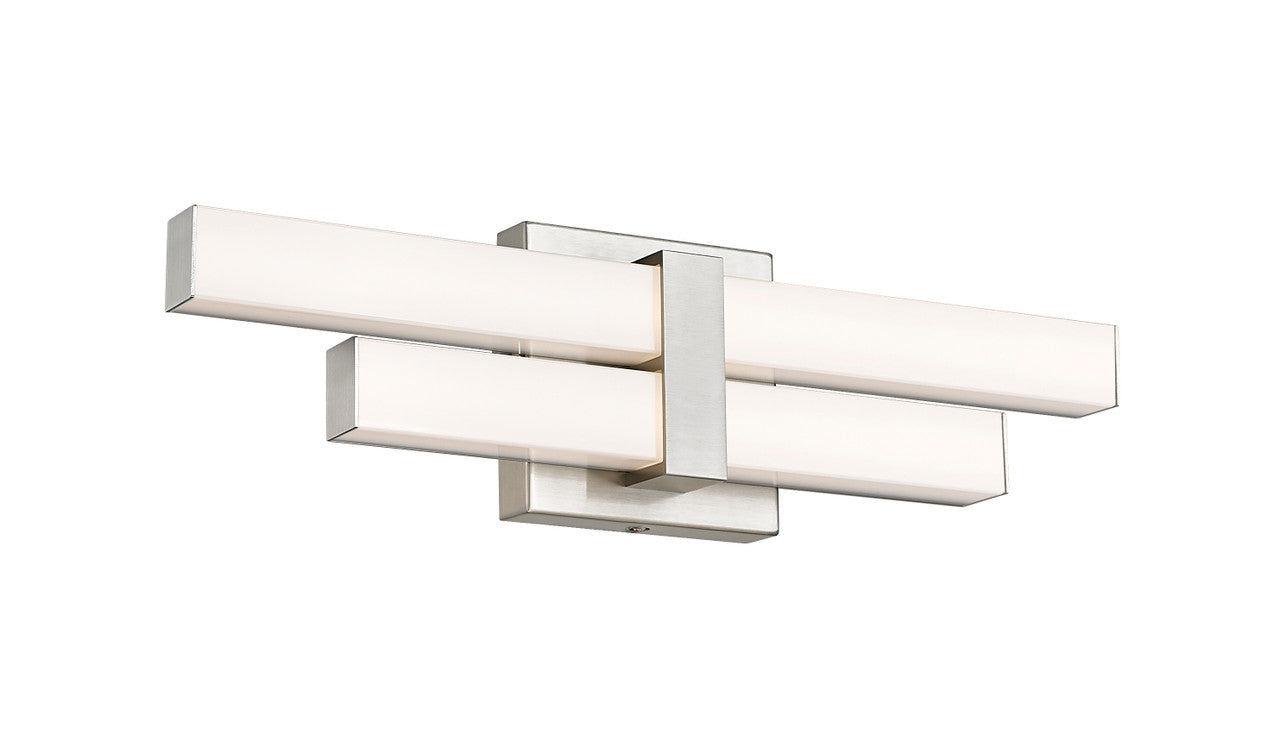 Z-Lite Zane 2 Light Vanity in Brushed Nickel 1008-18W-BN-LED