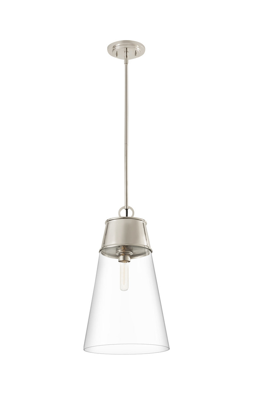 Z-Lite Wentworth 1 Light Pendant in Polished Nickel 2300P12-PN