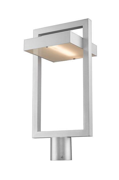 Z-Lite Luttrel 1 Light Outdoor Post Mount Fixture in Silver 566PHBR-SL-LED