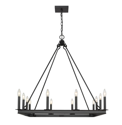 Z-Lite Barclay 12 Light Chandelier in Matte Black 482S-12MB