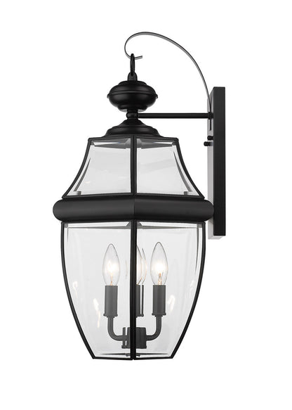 Z-Lite Westover 3 Light Outdoor Wall Light in Black 580B-BK