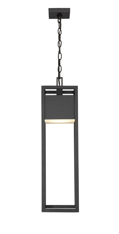 Z-Lite Barwick 1 Light Outdoor Chain Mount Ceiling Fixture in Black 585CHB-BK-LED