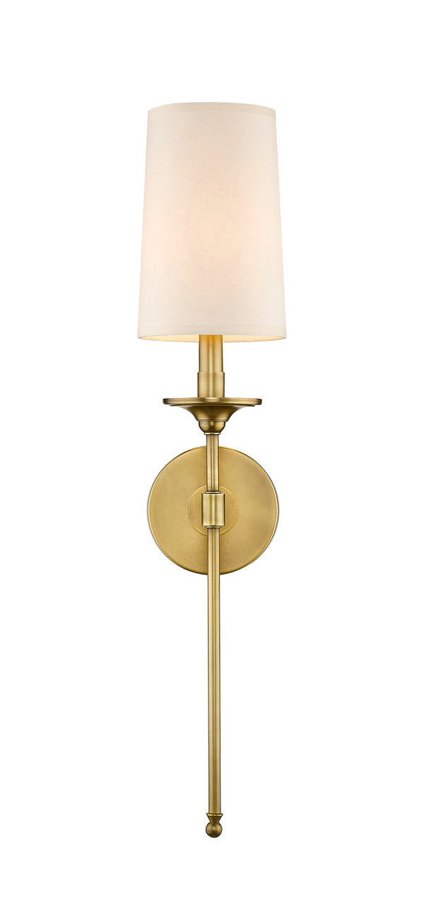 Z-Lite Emily 1 Light Wall Sconce in Rubbed Brass 807-1S-RB