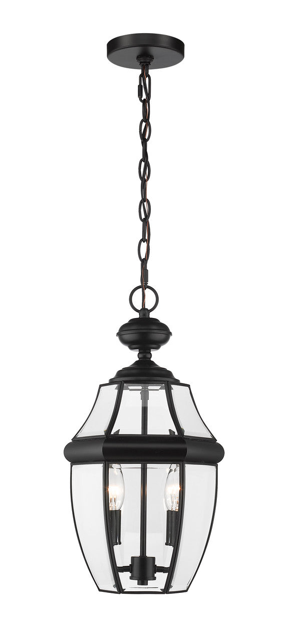 Z-Lite Westover 2 Light Outdoor Chain Mount Ceiling Fixture in Black 580CHM-BK