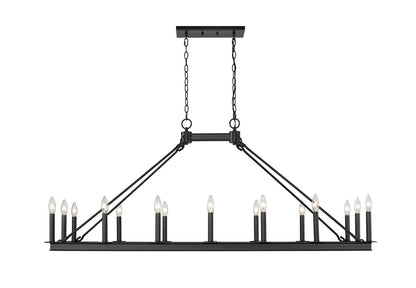 Z-Lite Barclay 16 Light Linear Chandelier in Matte Black 482-16L-MB