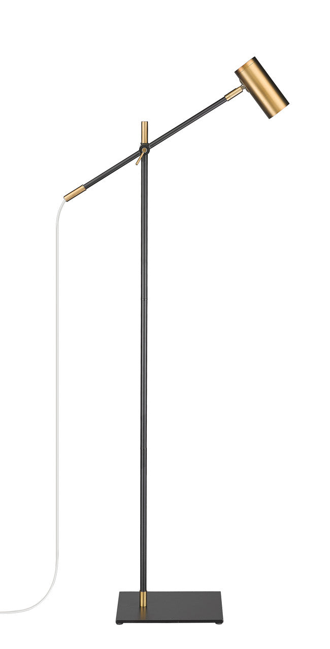 Z-Lite Calumet 1 Light Floor Lamp in Matte Black + Olde Brass 814FL-MB-OBR