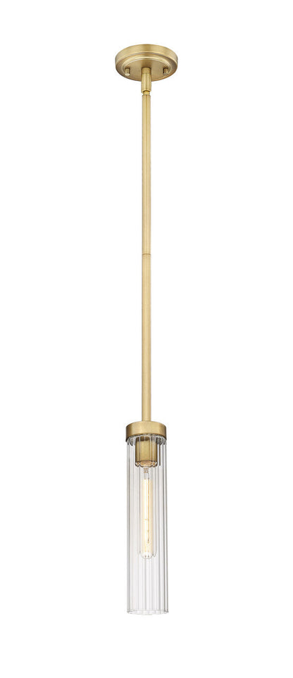 Z-Lite Beau 1 Light Pendant in Rubbed Brass 740P-ROD-RB