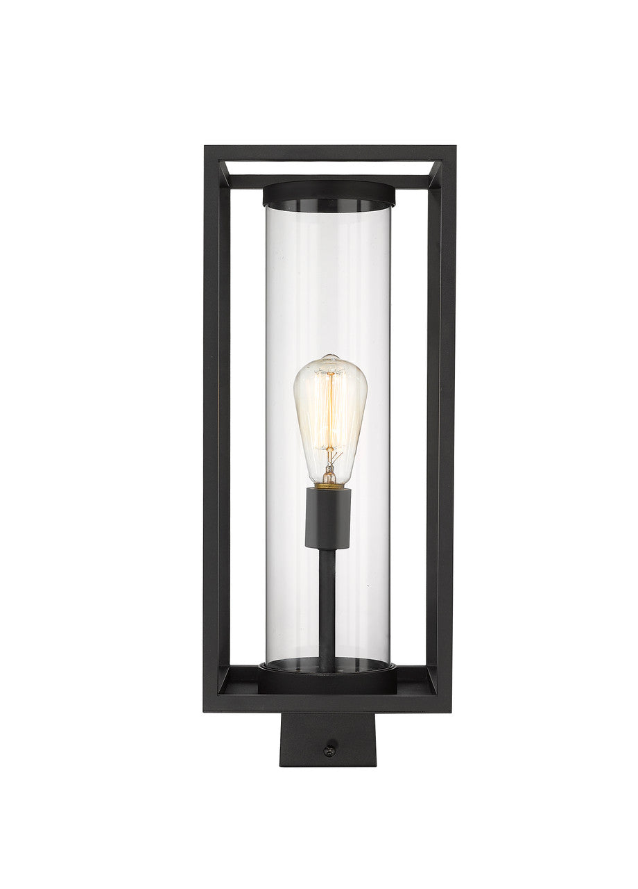 Z-Lite Dunbroch 1 Light Outdoor Post Mount Fixture in Black 584PHMS-BK