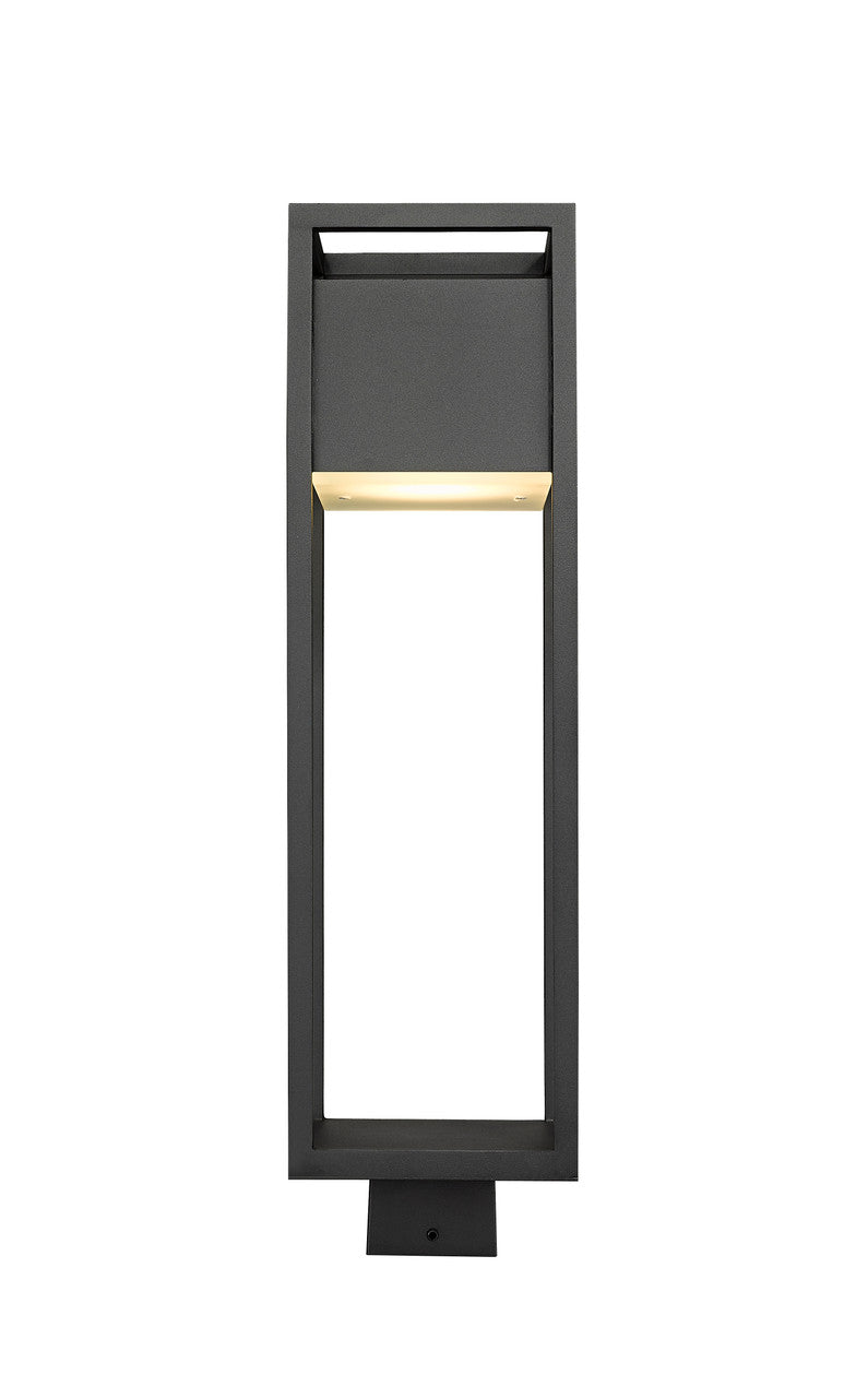 Z-Lite Barwick 1 Light Outdoor Post Mount Fixture in Black 585PHBS-BK-LED