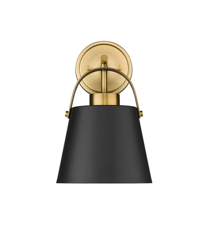 Z-Lite Z-Studio 1 Light Wall Sconce in Matte Black + Heritage Brass 726-1S-MB+HBR