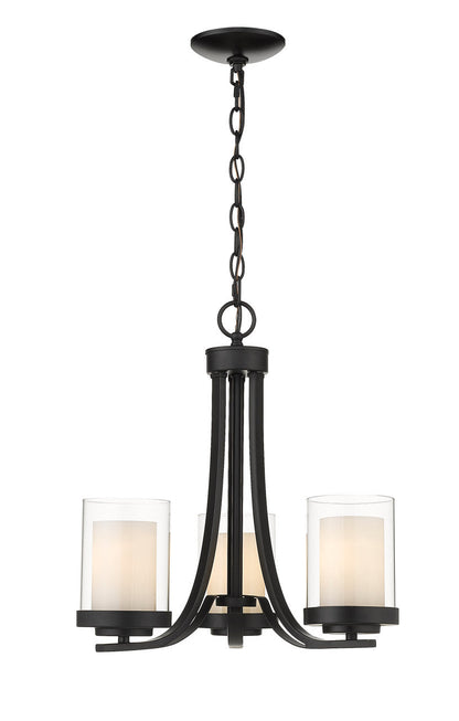 Z-Lite Willow 3 Light Chandelier in Matte Black 426-3C-MB