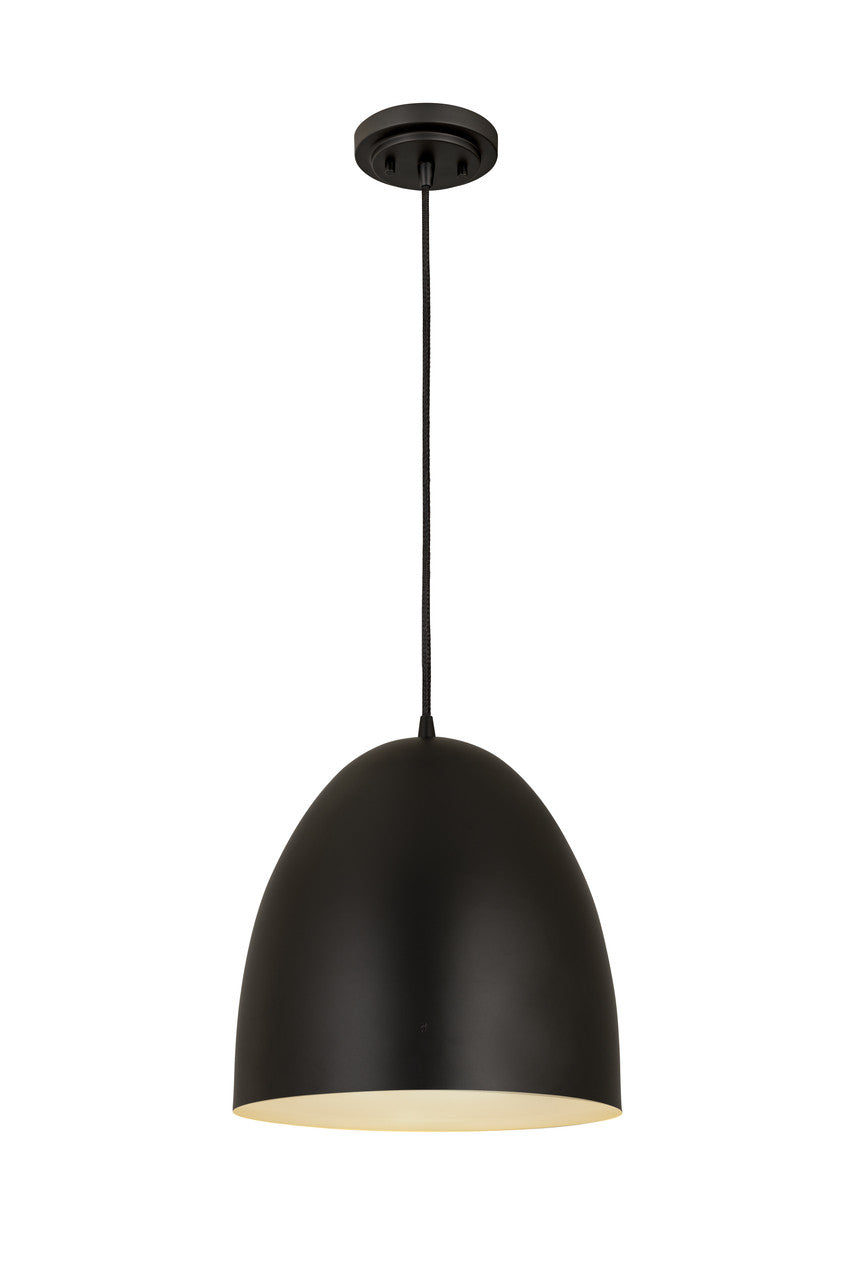 Z-Lite Z-Studio 1 Light Pendant in Satin Black 6012P12-SBK