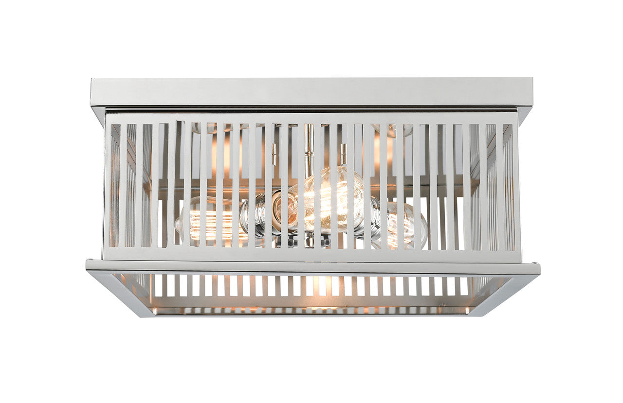 Z-Lite Camellia 3 Light Flush Mount in Polished Nickel 333F3PN