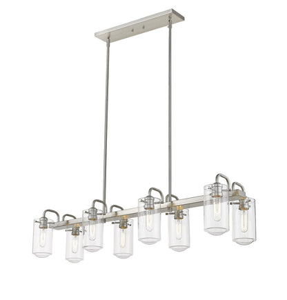 Z-Lite Delaney 8 Light Linear Chandelier in Brushed Nickel 471-8L-BN