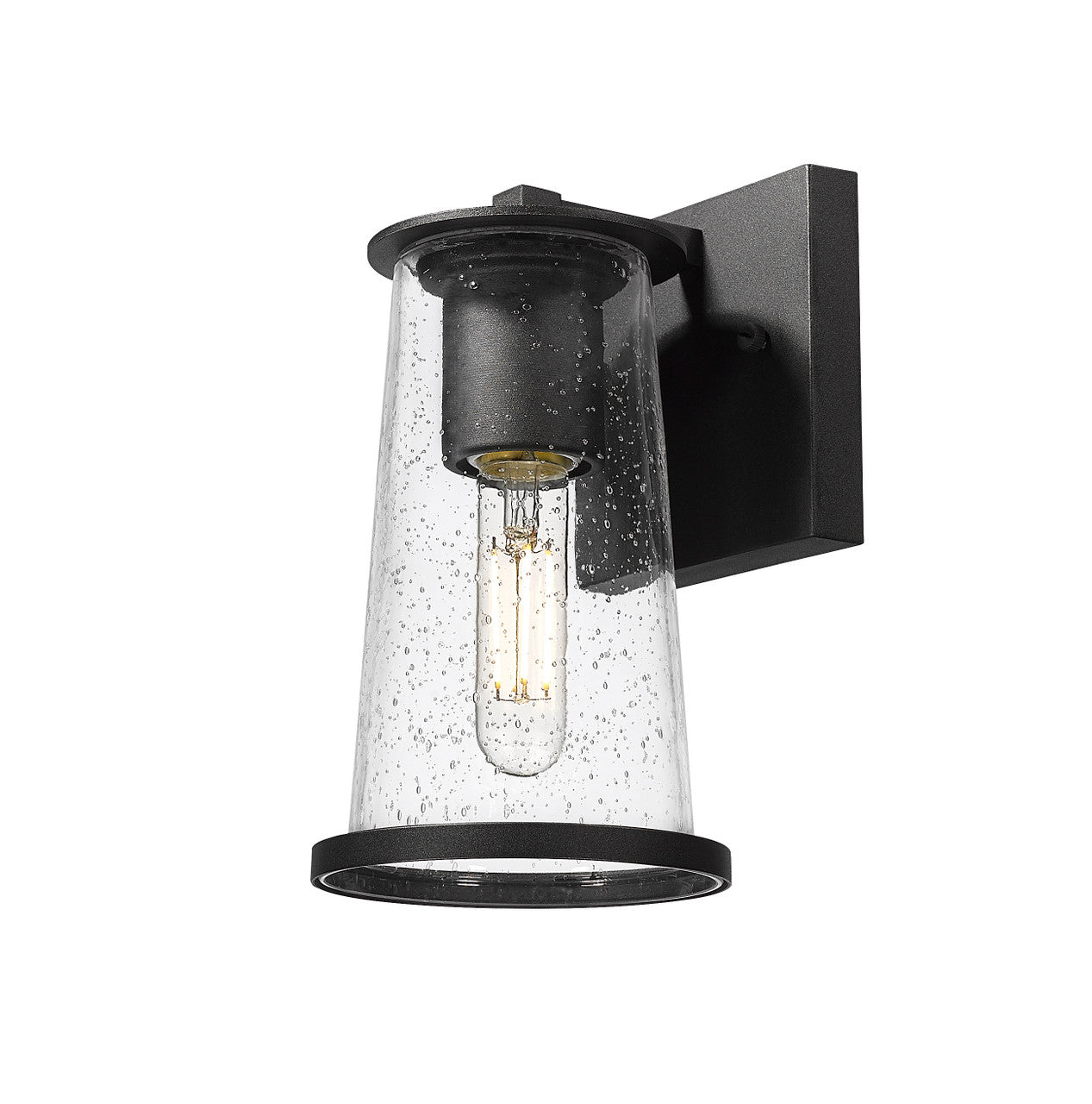 Z-Lite Bar Harbor 1 Light Outdoor Wall Light in Sand Black 5004S-BK