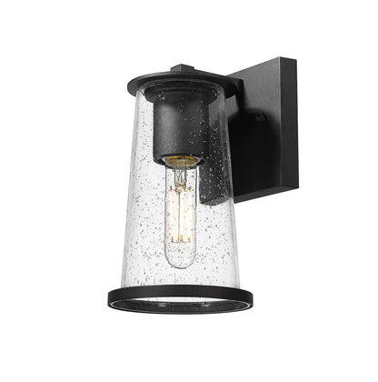 Z-Lite Bar Harbor 1 Light Outdoor Wall Light in Sand Black 5004S-BK