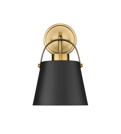 Z-Lite Z-Studio 1 Light Wall Sconce in Matte Black + Heritage Brass 726-1S-MB+HBR