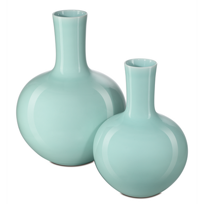 Currey & Co. Celadon Small Green Straight Neck Vase 1200-0670