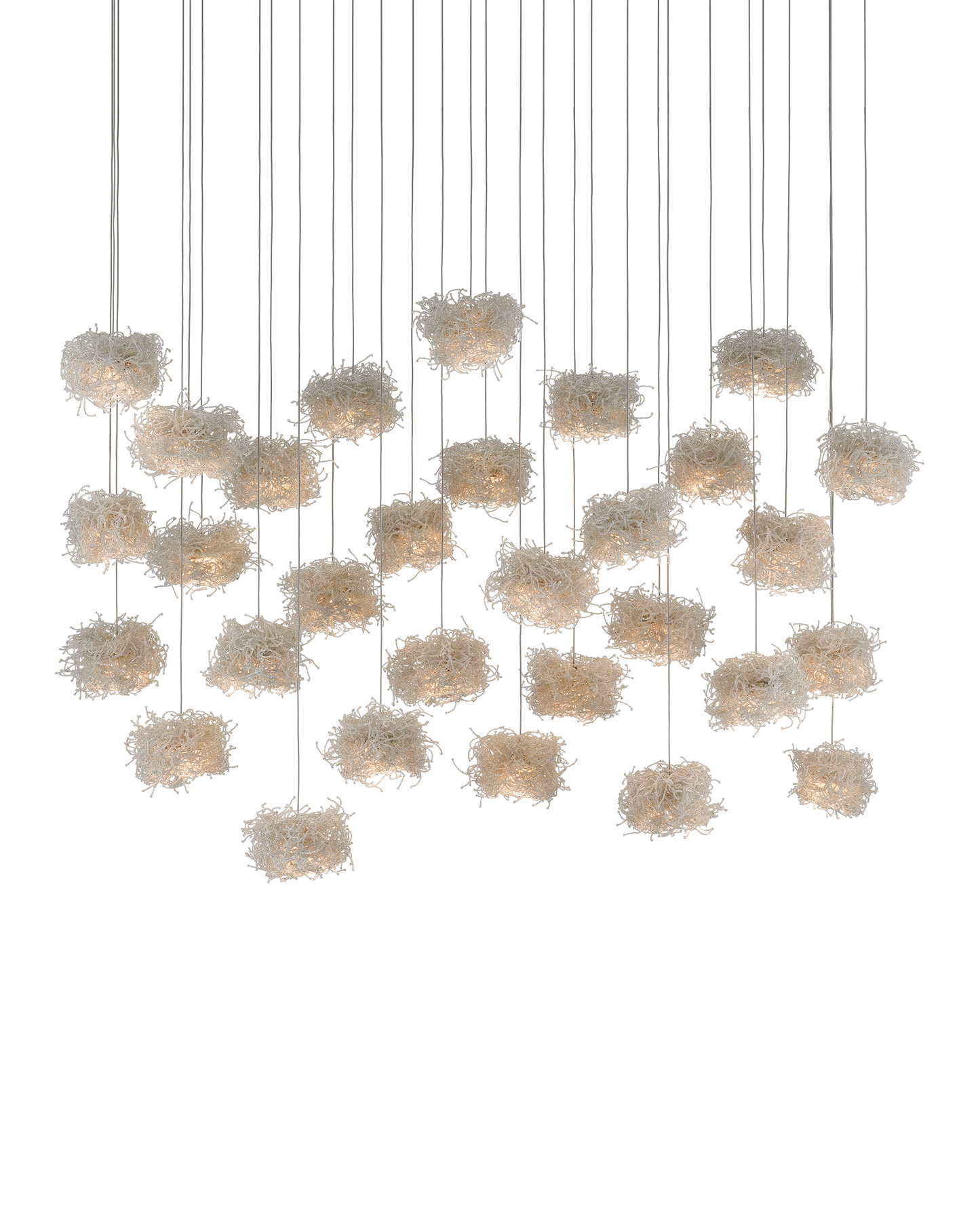 Currey & Co. Birds Nest 30-Light Linear Multi-Drop Pendant 9000-0700