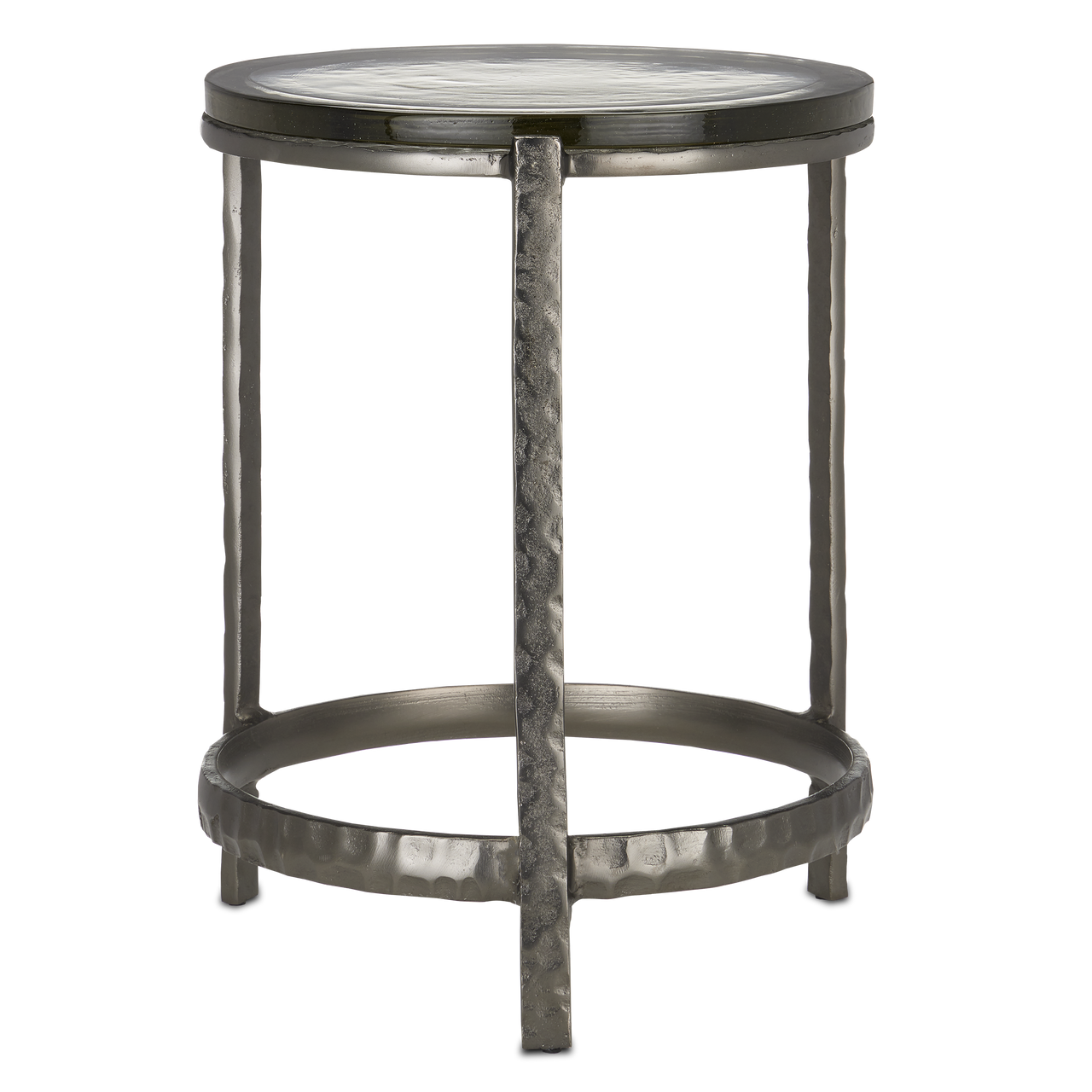 Currey & Co. 18.5" Acea Graphite Accent Table with Cast Glass 4000-0157