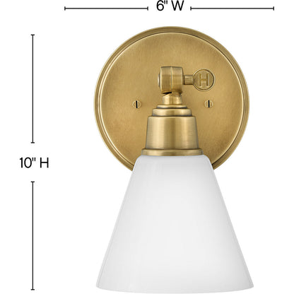 Hinkley Lighting Arti Single Light Vanity Heritage Brass 51180HB