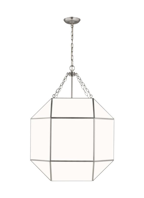 Visual Comfort Studio Suzanne Kasler Morrison Large Four Light Lantern in Brushed Nickel 5279454EN-962