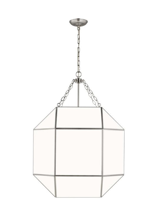 Visual Comfort Studio Suzanne Kasler Morrison Large Four Light Lantern in Brushed Nickel 5279454EN-962