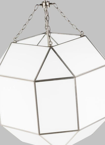 Visual Comfort Studio Suzanne Kasler Morrison Large Four Light Lantern in Brushed Nickel 5279454EN-962