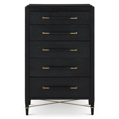 Currey & Co. Verona Black Five-Drawer Chest 3000-0248