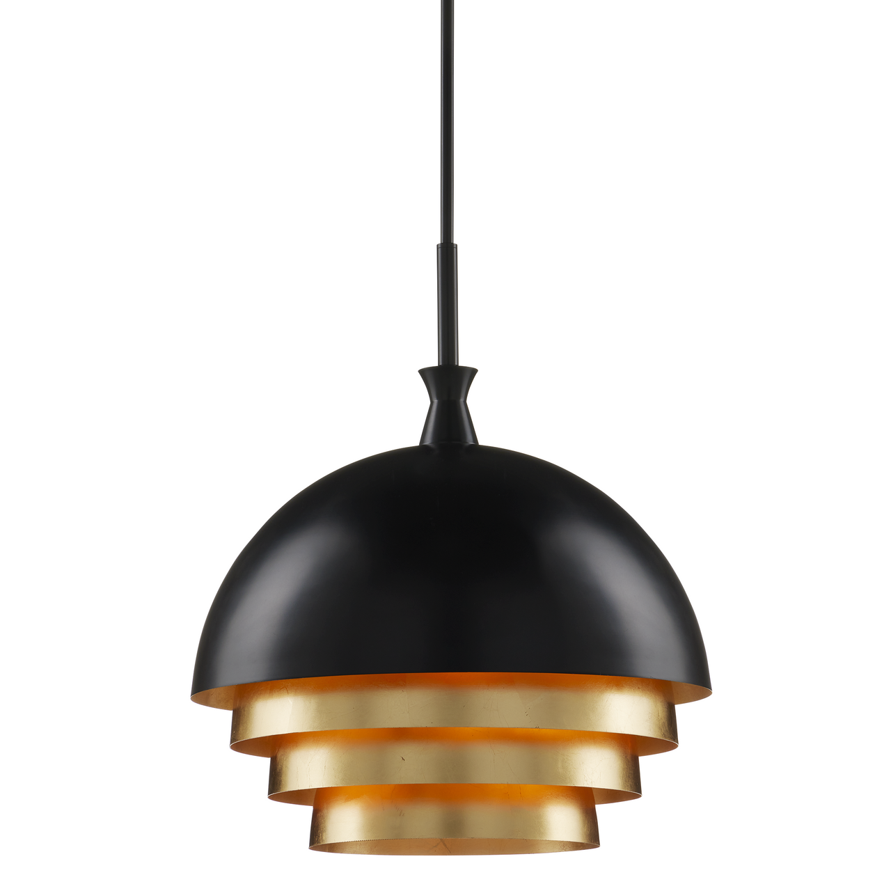 Currey & Co. Salviati Large Black & Gold Pendant 9000-1075