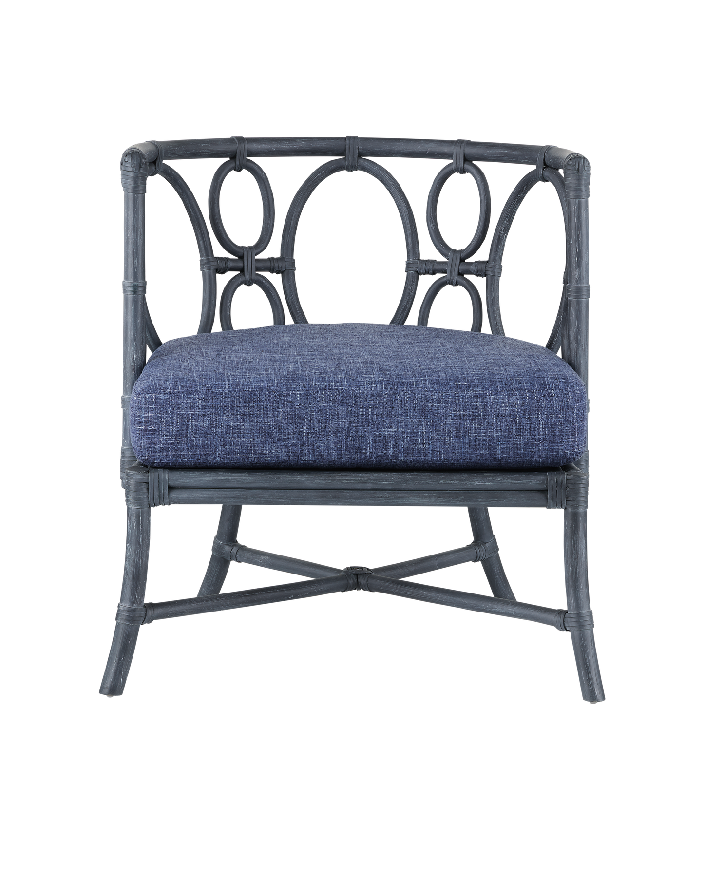 Currey & Co. Tegal Navy Chair, Finn Indigo 7000-0622