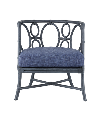 Currey & Co. Tegal Navy Chair, Finn Indigo 7000-0622