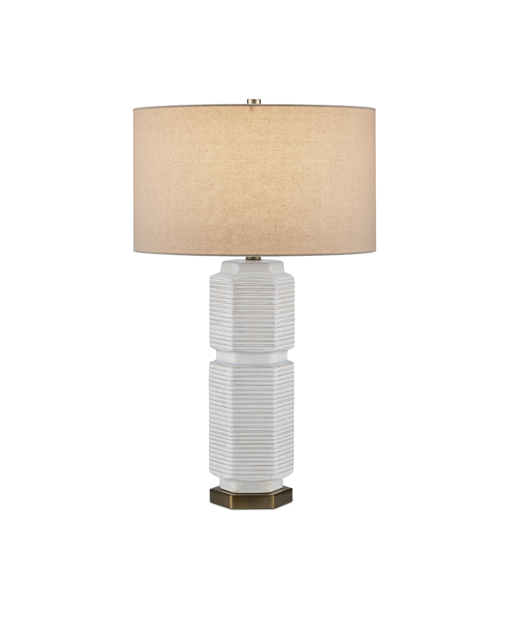 Currey & Co Glebe Table Lamp in White/Beige/Blue/Antique Brass 6000-0965