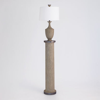 Global Views Column Floor Lamp in Grey Sandblasted Oak RT2013