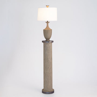 Global Views Column Floor Lamp in Grey Sandblasted Oak RT2013