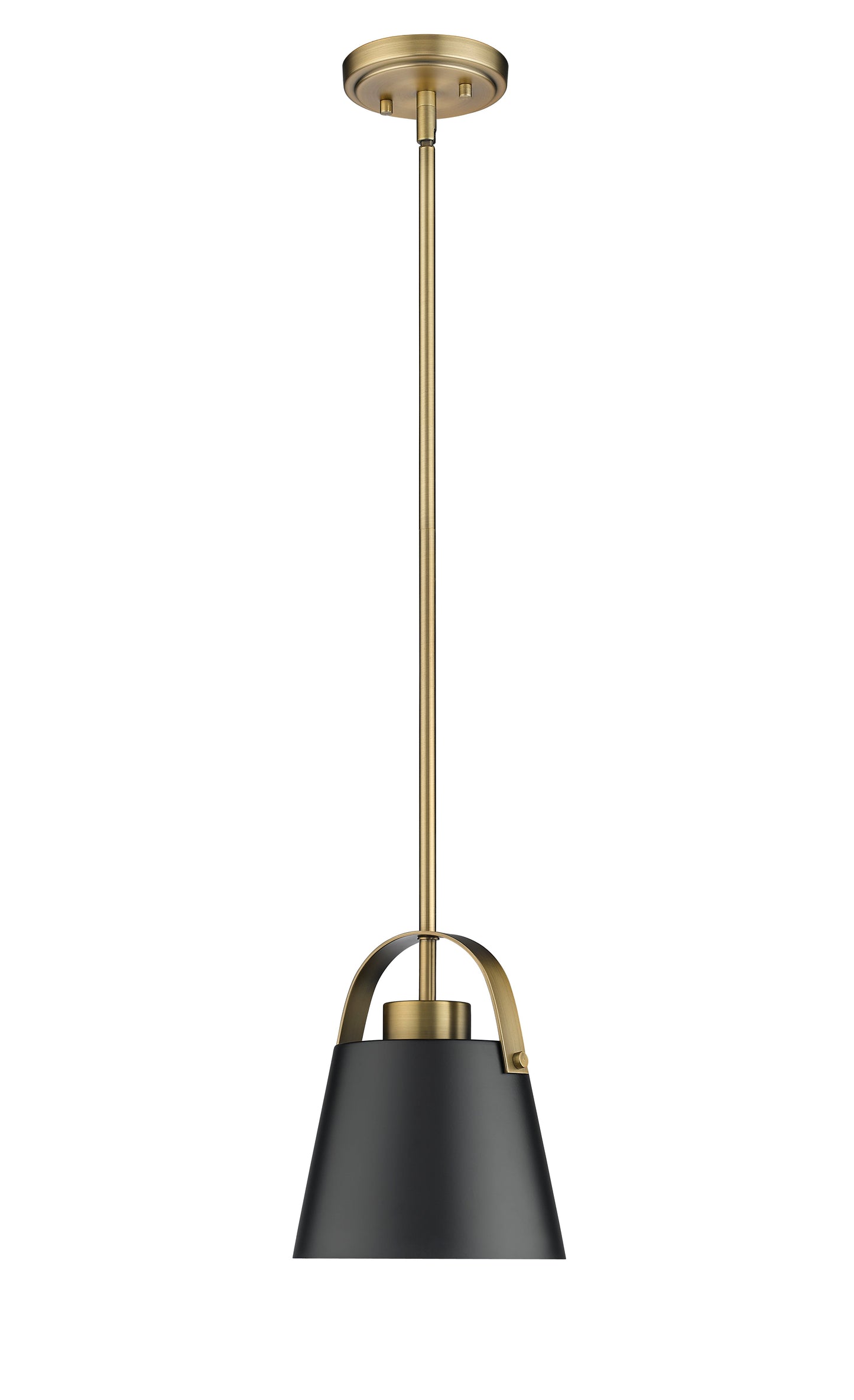 Z-Lite Z-Studio 1 Light Pendant in Matte Black + Heritage Brass 726MP-MB+HBR