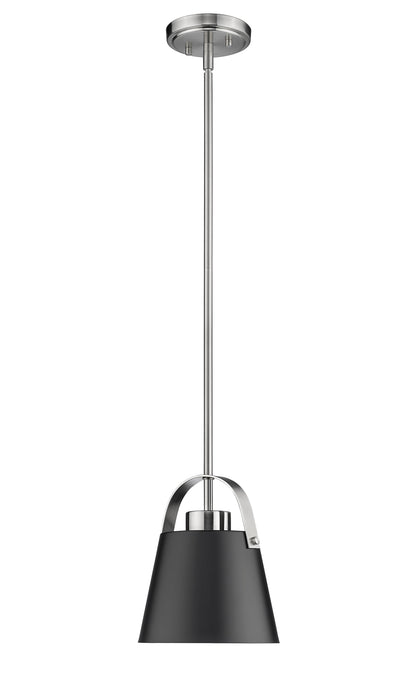 Z-Lite Z-Studio 1 Light Pendant in Matte Black + Brushed Nickel 726MP-MB+BN