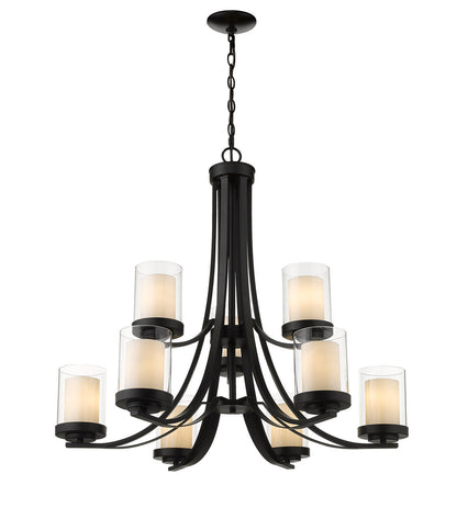 Z-Lite Willow 9 Light Chandelier in Matte Black 426-9-MB