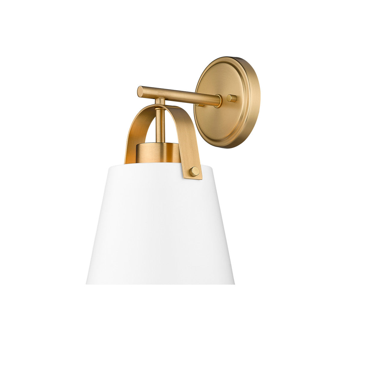 Z-Lite Z-Studio 1 Light Wall Sconce in Matte White + Heritage Brass 726-1S-MW+HBR