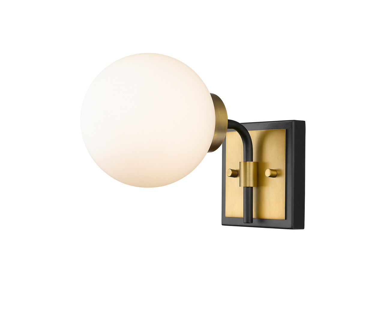 Z-Lite Parsons 1 Light Wall Sconce in Matte Black + Olde Brass 477-1S-MB-OBR