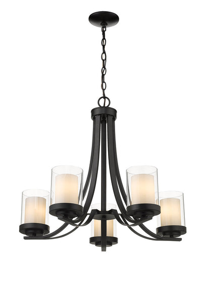 Z-Lite Willow 5 Light Chandelier in Matte Black 426-5-MB