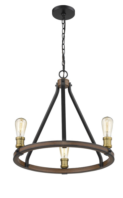 Z-Lite Kirkland 3 Light Chandelier in Rustic Mahogany 472-3RM